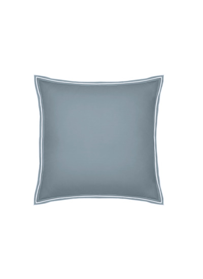 TAIE D'OREILLER | Pure White Percale Lavée - Blue - Finition White