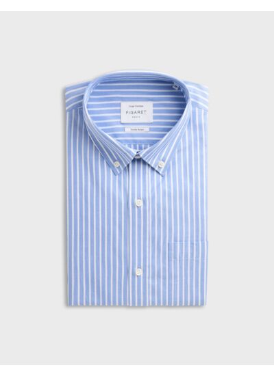 Chemise classique rayée bleue