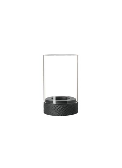 Manufacture Rock Home - Photophore sous verre noir, en céramique