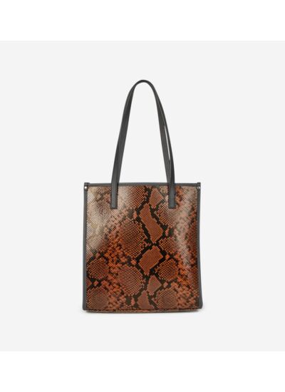 Sac cabas cuir façon python