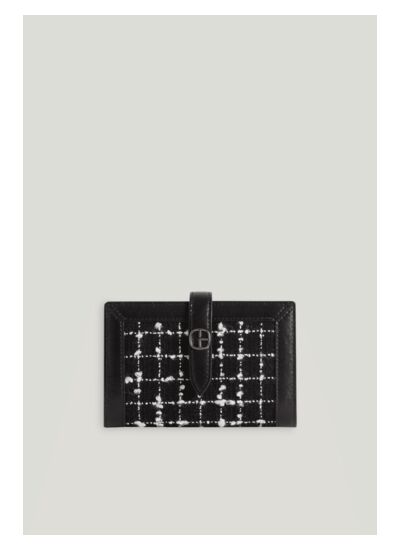 Porte-monnaie tweed noir