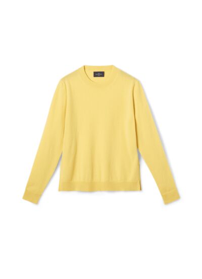 Pull col rond ample - Femme - JAUNE BUVARD