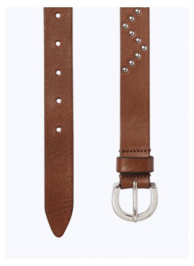 Ceinture à clous en cuir de vachette