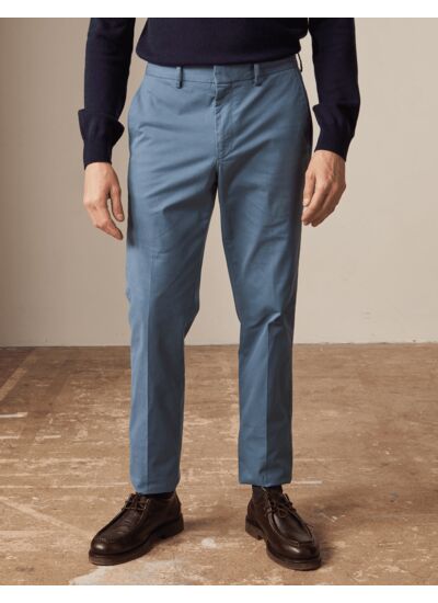 Chino maxence en twill de coton bleu