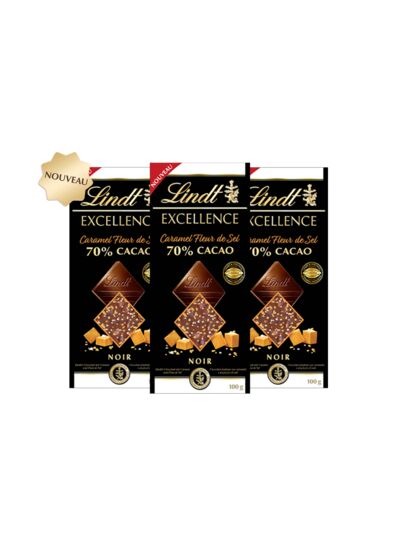 X3 Tablettes Excellence 70% Caramel Fleur De Sel 100G