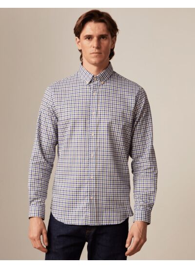 Chemise gaspard à carreaux bleus