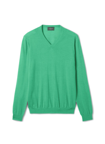 Pull col V ultrafin - Homme - VERT TUPPER