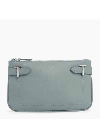 Pochette zippée Simone en cuir grainé