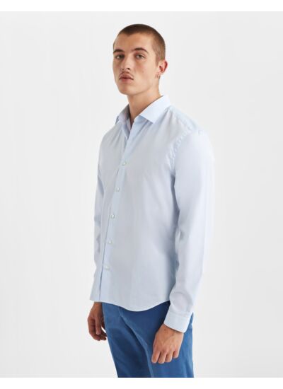 Chemise mixte "Je t'aime" bleue brodée rouge