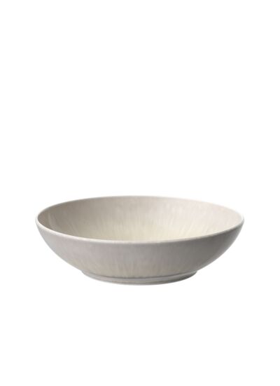 Perlemor Sand - Grande assiette creuse, beige, en porcelaine haut de gamme