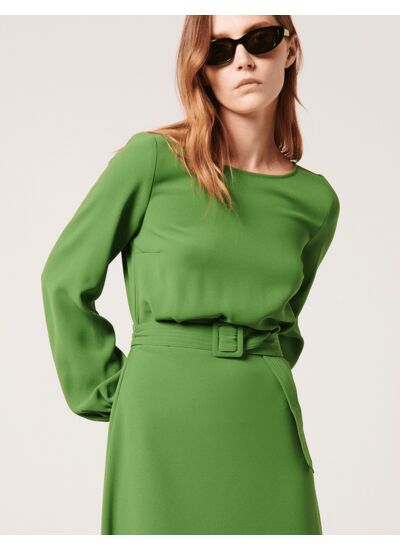 Robe Ryllya-Robe fluide verte vert