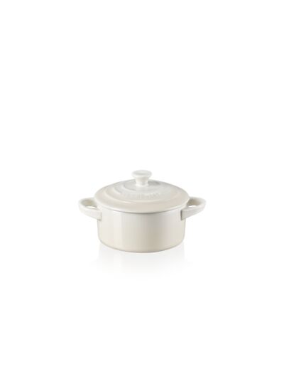 Mini cocotte 10cm en céramique meringue