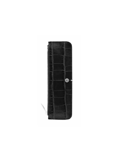 Indispensable - Etui à stylo zippé Croco Dandy Noir