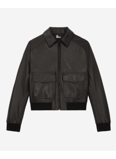 Blouson Cuir Details Poche