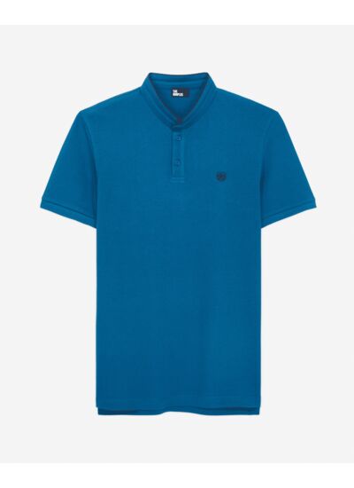 Polo Manches Courtes Col Officier Broderie Tk Homme