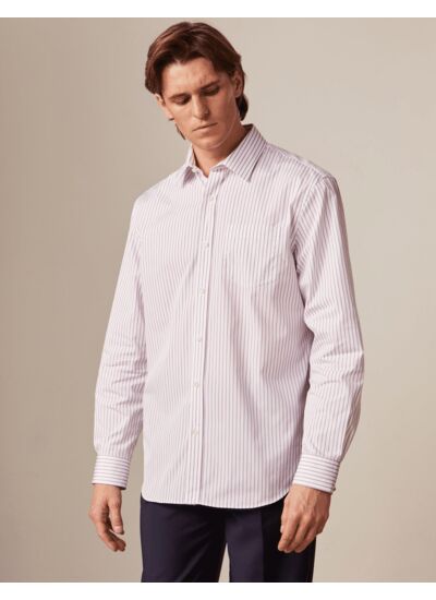 Chemise classique rayée violette