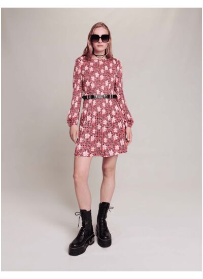 Robe courte à fleurs