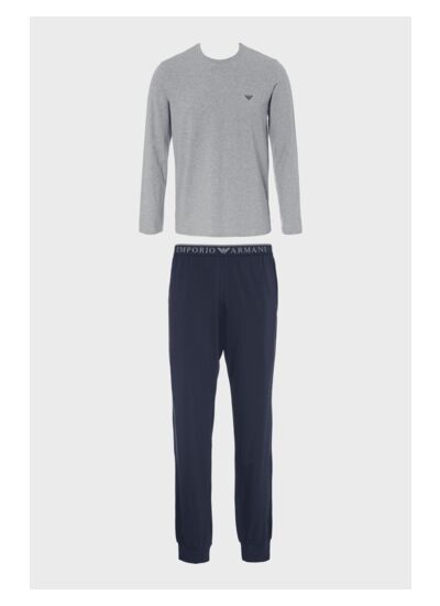 Pyjama En Tricot Pour Hommes - Grigio Mel/Marine