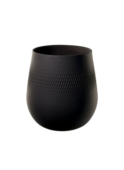 Manufacture Collier noir Vase Carré grand 20,5x20,5x22,5cm