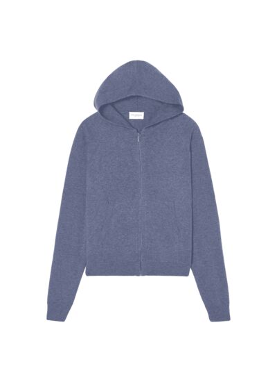 Sweat à capuche zippé casual - Femme - DENIM