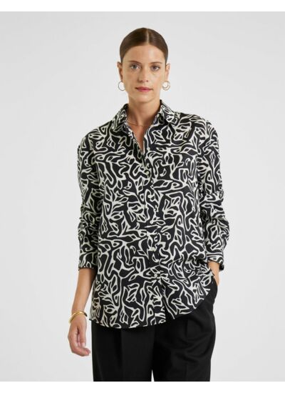 Chemise oversize Delina imprimé zébré noir