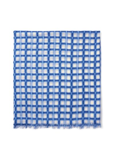 Étole imprimé vichy ikat - Accessoire - NATUREL/BLEU KINETIC