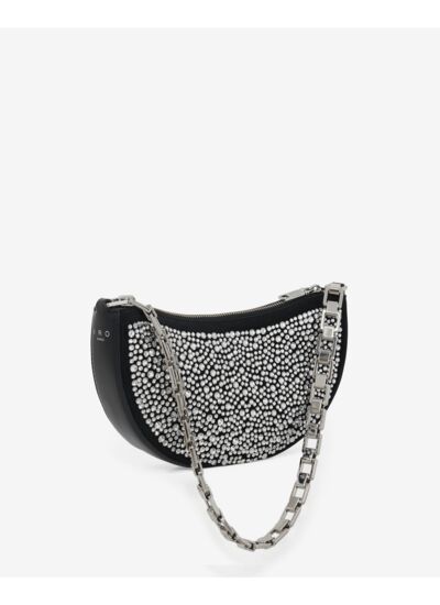 Sac En Cuir Arc Clutch Strass