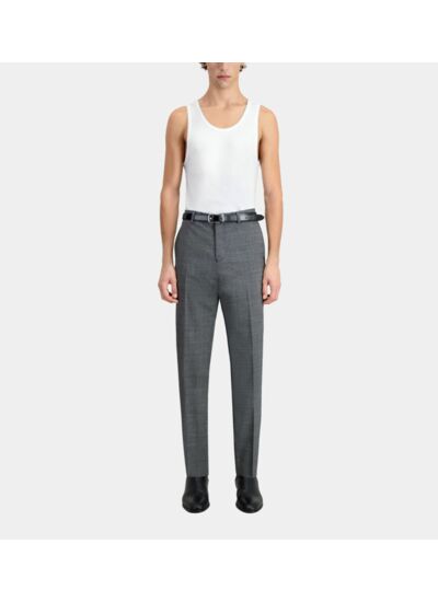 Pantalon De Costume Noir En Laine À Micro Motifs Homme