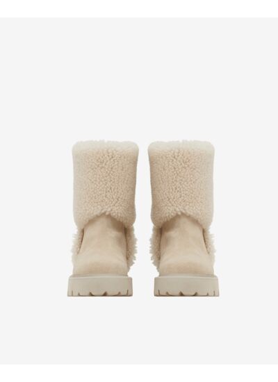 Boots En Cuir Et Shearling Moon