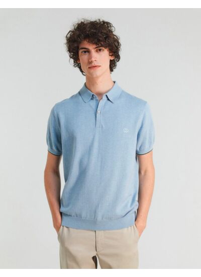 Polo Balthazar en maille bleue