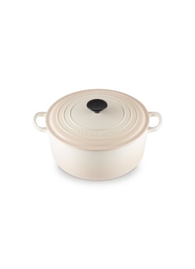 Cocotte ronde 26cm en fonte émaillée meringue