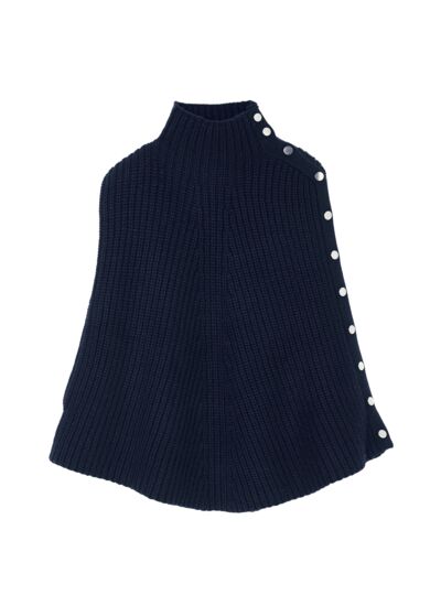 Poncho à côtes - Accessoire - MARINE