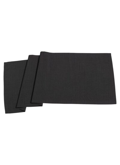Textil Uni TREND chemin de table noir, 50 x 140 cm