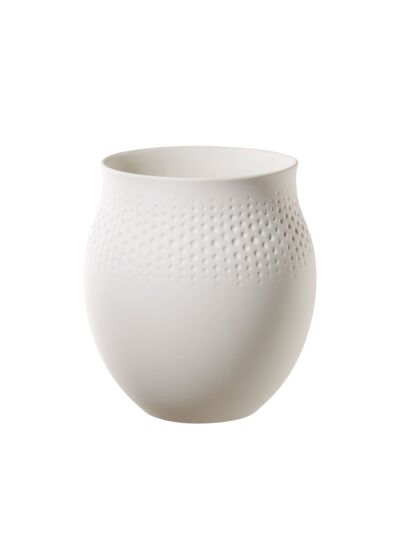 Manufacture Collier blanc Vase Perle grand 16,5x16,5x17,5cm