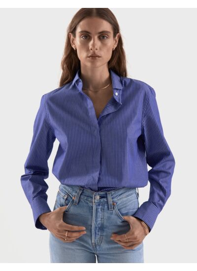 Chemise Caroline rayée bleue