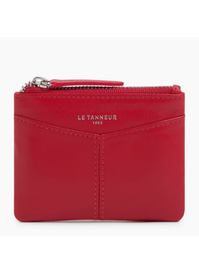 Porte monnaie zippé Charlotte en cuir lisse