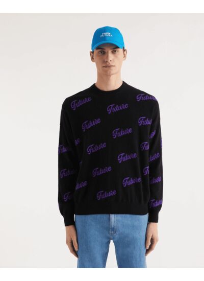 Pull Col Rond Oversize Future All-Over