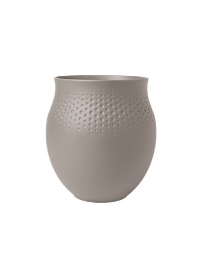 Manufacture Collier vase, 16,5 x 18 cm, Perle, taupe