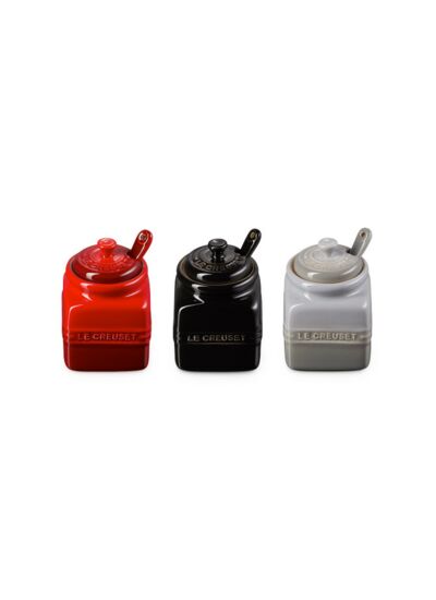 Set de 3 mini saucière avec cuillère en céramique