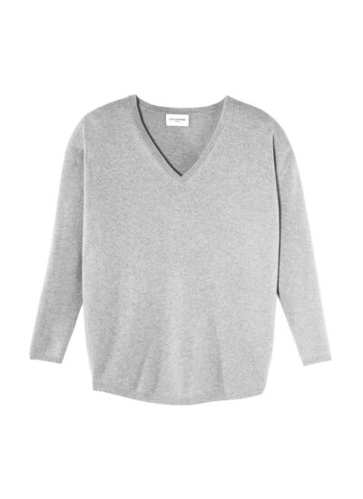 Pull V oversize - Femme - GIVRE