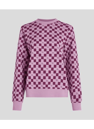 TONAL CHECKBOARD SWEAT-SHIRT FEMME