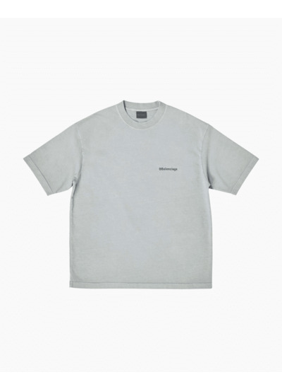 Balenciaga Small Logo Tee Grey