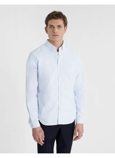 Chemise Gaspard rayée bleu claire