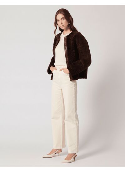 Manteau Marjorie Chocolat en Polyester