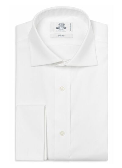 CHEMISE MANCHETTE DOUBLE PIN POINT COTON DOUBLE PLI