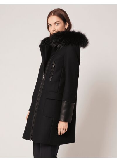 Duffle-Coat Gerson-Fourrure véritable noir