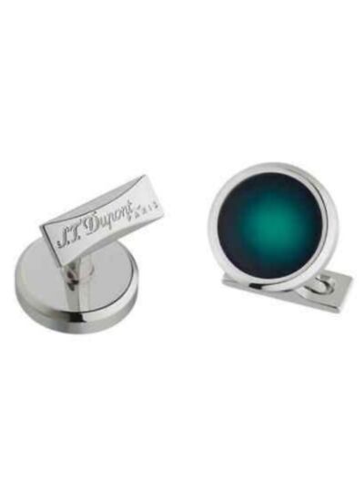 Boutons de manchettes ronds sunburst vert