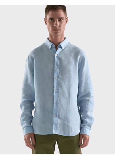 Chemise Gaspard en lin bleu clair