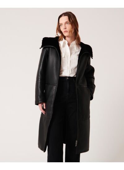 Manteau Mirene Noir en Cuir