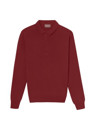 Polo manches longues - Homme - ROUGE GUARANA